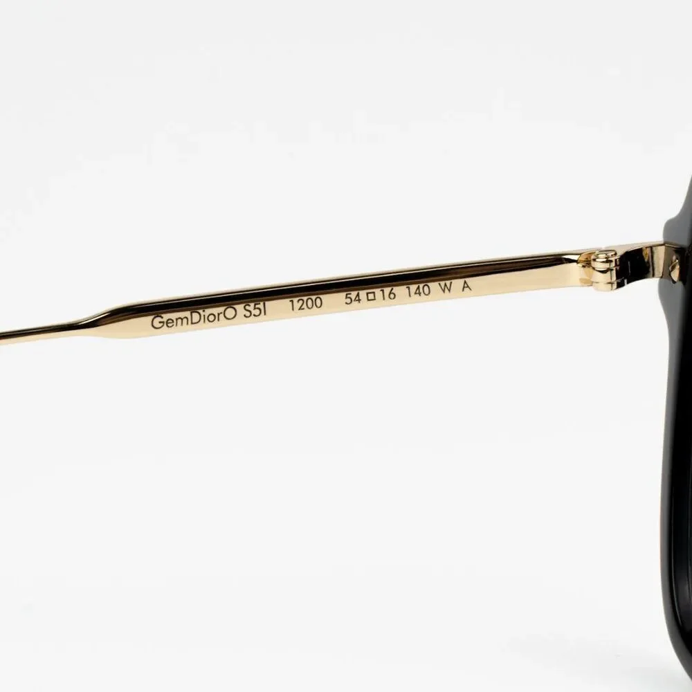 NEW Dior GEMDIORO S5I CD50056I 001 1200 Shiny Black Women Square Eyeglasses